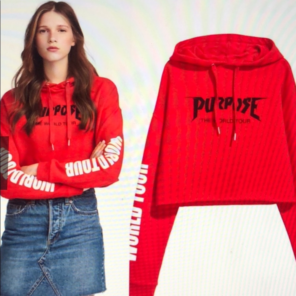 H&M Cropped Hoodie Justin Bieber Purpose tour